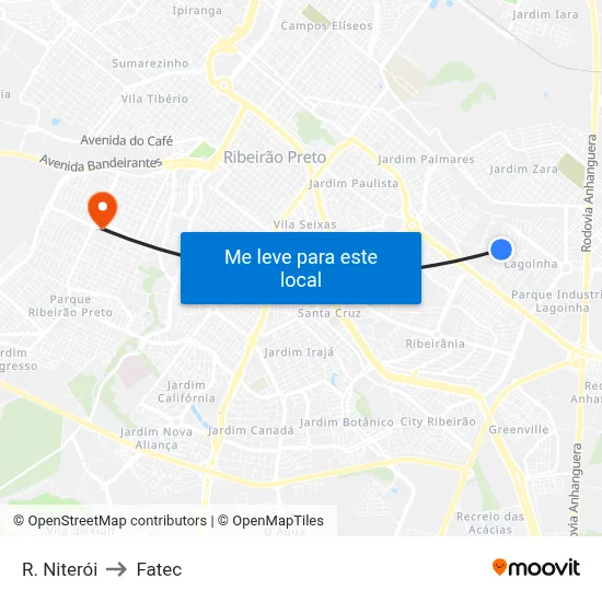 R. Niterói to Fatec map