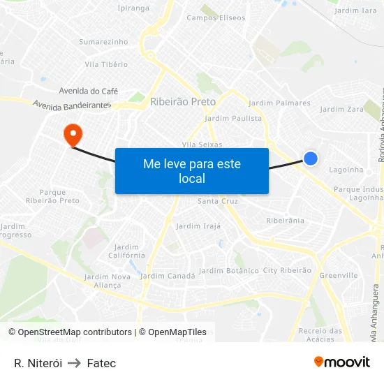 R. Niterói to Fatec map