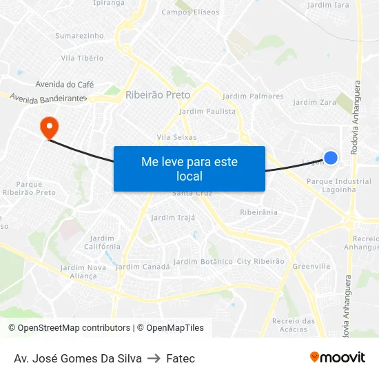 Av. José Gomes Da Silva to Fatec map