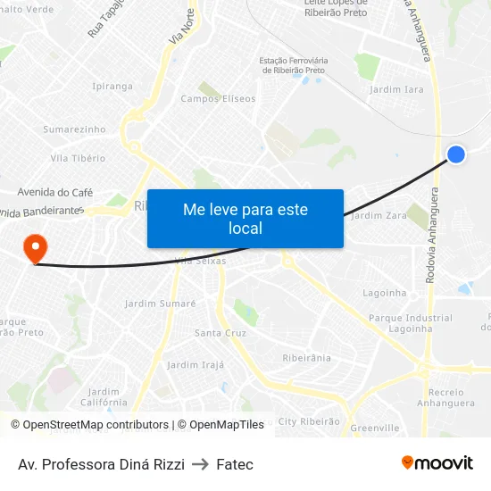 Av. Professora Diná Rizzi to Fatec map