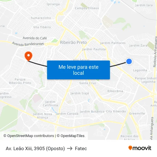 Av. Leão Xiii, 3905 (Oposto) to Fatec map