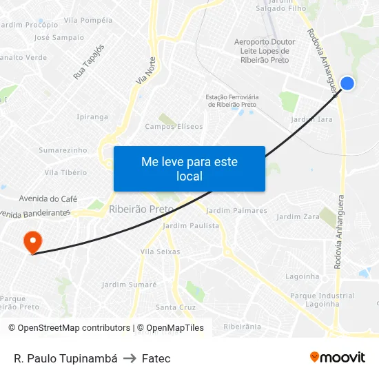 R. Paulo Tupinambá to Fatec map
