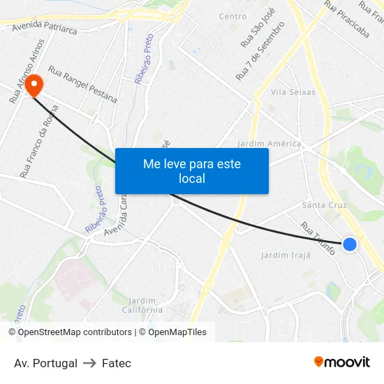 Av. Portugal to Fatec map