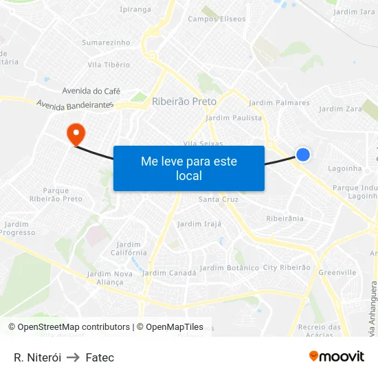 R. Niterói to Fatec map