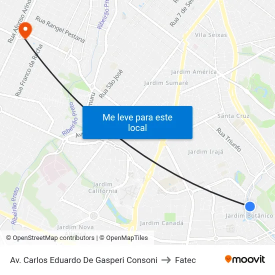 Av. Carlos Eduardo De Gasperi Consoni to Fatec map