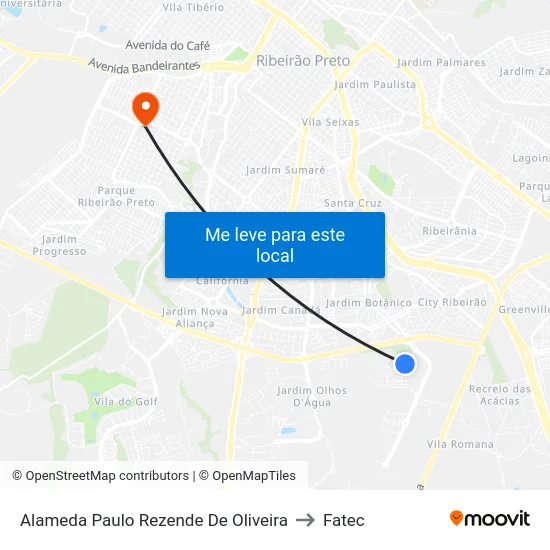 Alameda Paulo Rezende De Oliveira to Fatec map