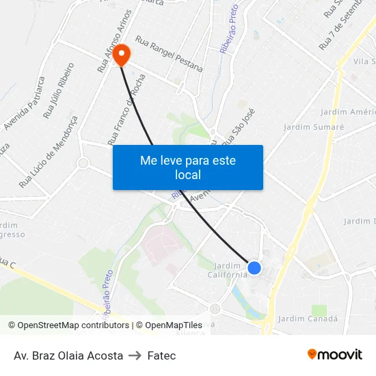 Av. Braz Olaia Acosta to Fatec map