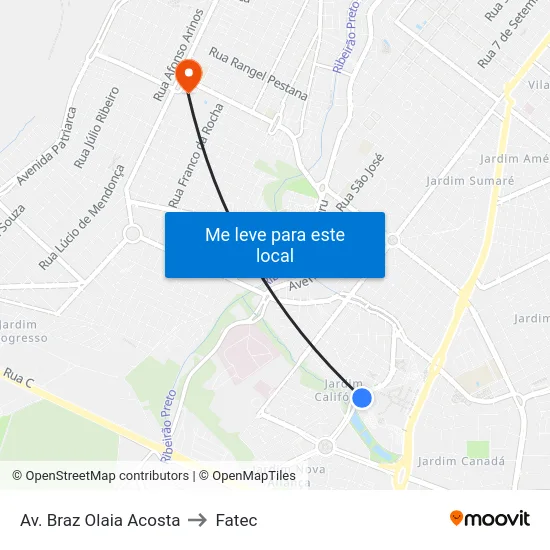 Av. Braz Olaia Acosta to Fatec map
