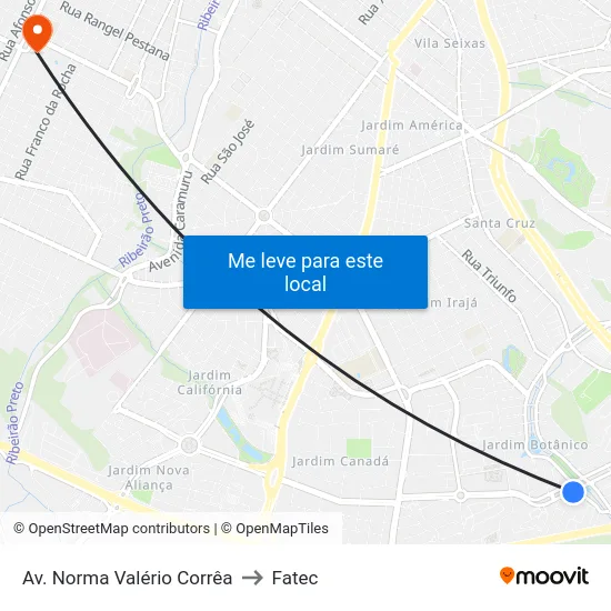 Av. Norma Valério Corrêa to Fatec map