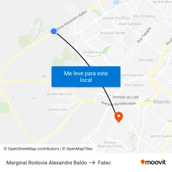 Marginal Rodovia Alexandre Baldo to Fatec map