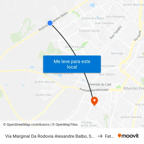 Via Marginal Da Rodovia Alexandre Balbo, S/N to Fatec map