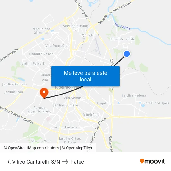 R. Vilico Cantarelli, S/N to Fatec map