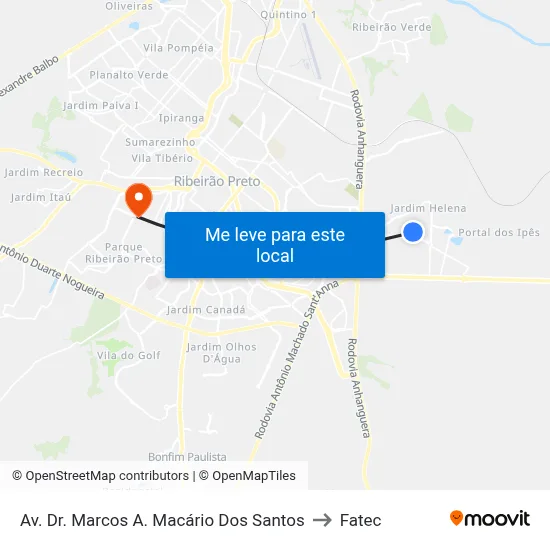 Av. Dr. Marcos A. Macário Dos Santos to Fatec map