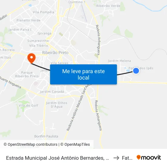 Estrada Municipal José Antônio Bernardes, S/N to Fatec map