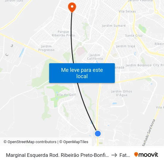 Marginal Esquerda Rod. Ribeirão Preto-Bonfim to Fatec map