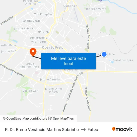R. Dr. Breno Venâncio Martins Sobrinho to Fatec map