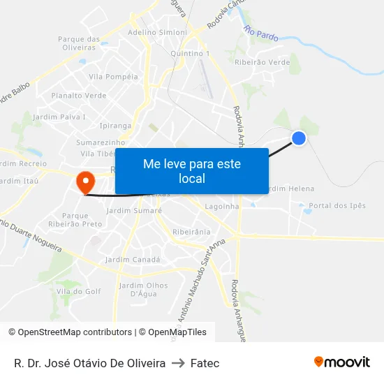 R. Dr. José Otávio De Oliveira to Fatec map