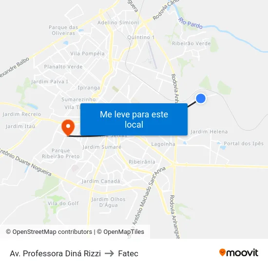 Av. Professora Diná Rizzi to Fatec map