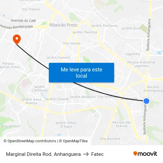 Marginal Direita Rod. Anhanguera to Fatec map