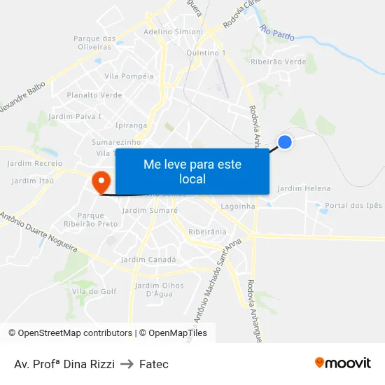Av. Profª Dina Rizzi to Fatec map