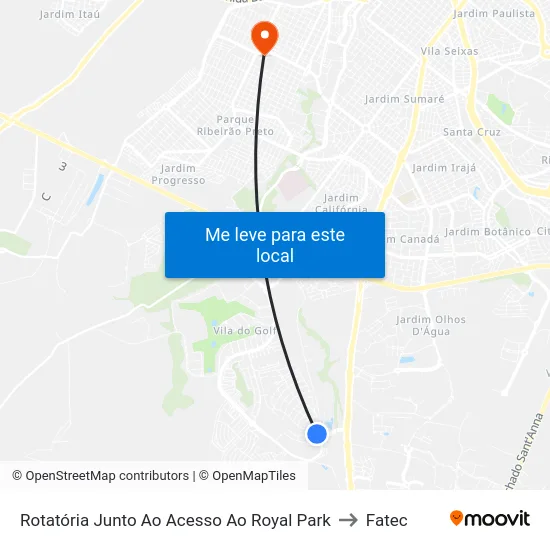 Rotatória Junto Ao Acesso Ao Royal Park to Fatec map