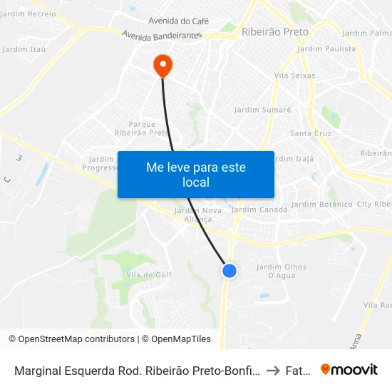 Marginal Esquerda Rod. Ribeirão Preto-Bonfim to Fatec map