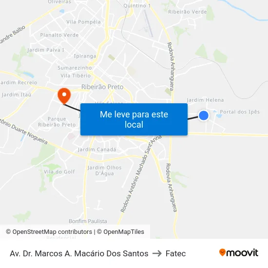 Av. Dr. Marcos A. Macário Dos Santos to Fatec map