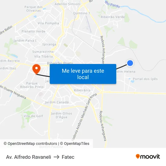 Av. Alfredo Ravaneli to Fatec map