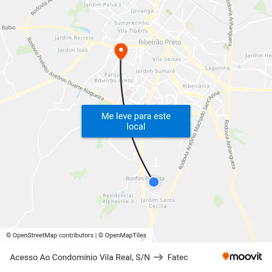 Acesso Ao Condomínio Vila Real, S/N to Fatec map