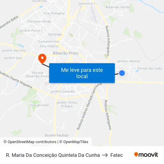 R. Maria Da Conceição Quintela Da Cunha to Fatec map