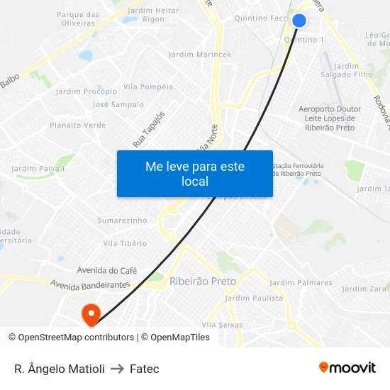 R. Ângelo Matioli to Fatec map