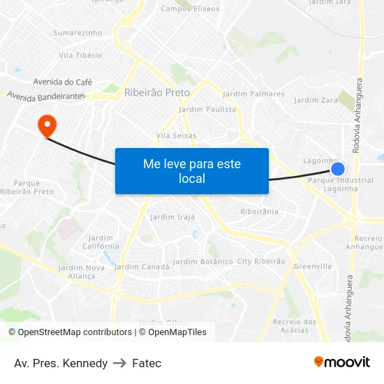 Av. Pres. Kennedy to Fatec map