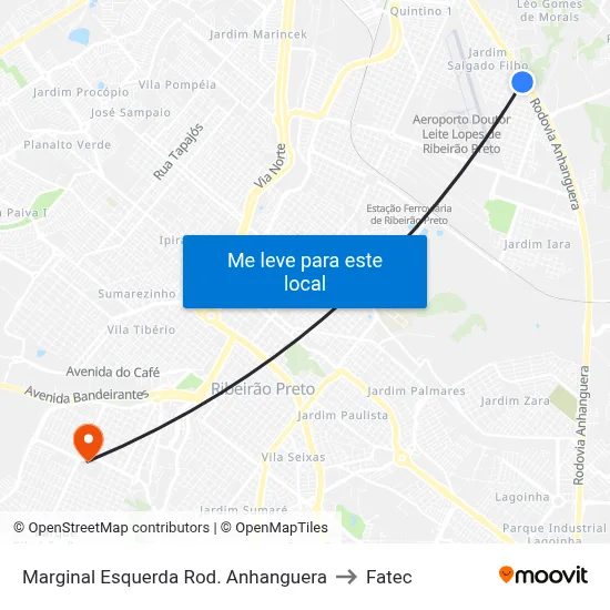 Marginal Esquerda Rod. Anhanguera to Fatec map