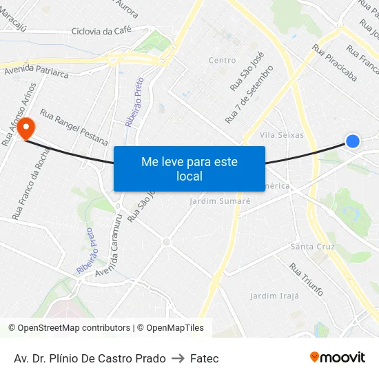 Av. Dr. Plínio De Castro Prado to Fatec map