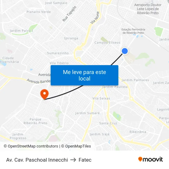 Av. Cav. Paschoal Innecchi to Fatec map