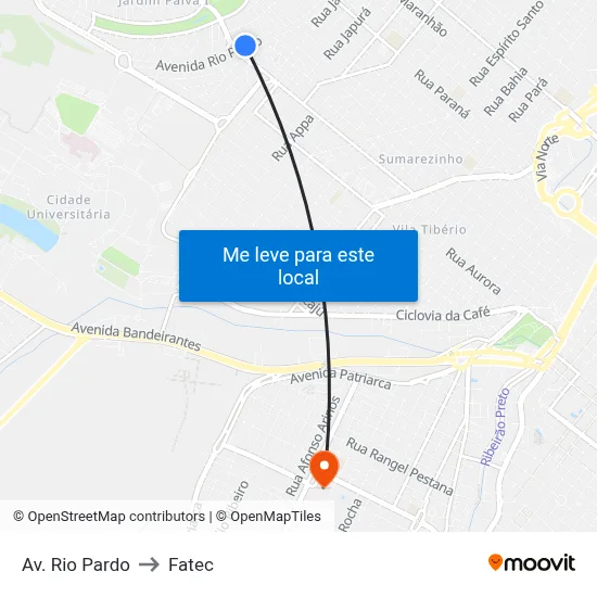 Av.  Rio Pardo to Fatec map