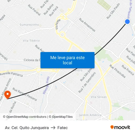 Av. Cel. Quito Junqueira to Fatec map