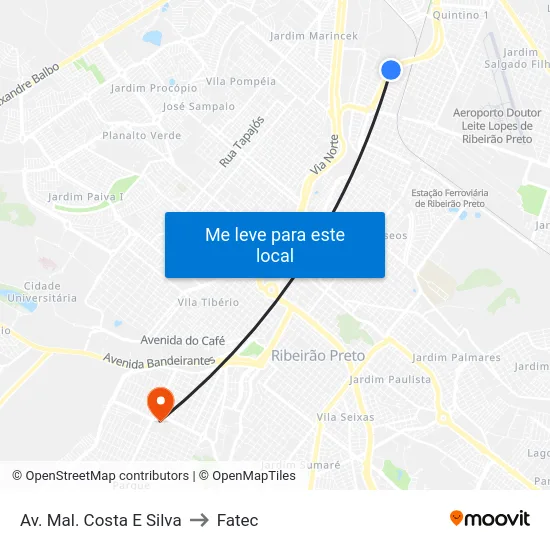 Av. Mal. Costa E Silva to Fatec map