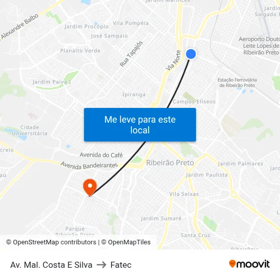 Av. Mal. Costa E Silva to Fatec map