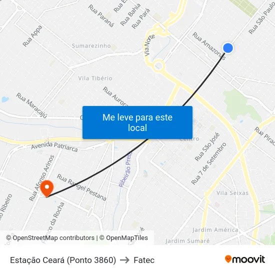Estação Ceará (Ponto 3860) to Fatec map