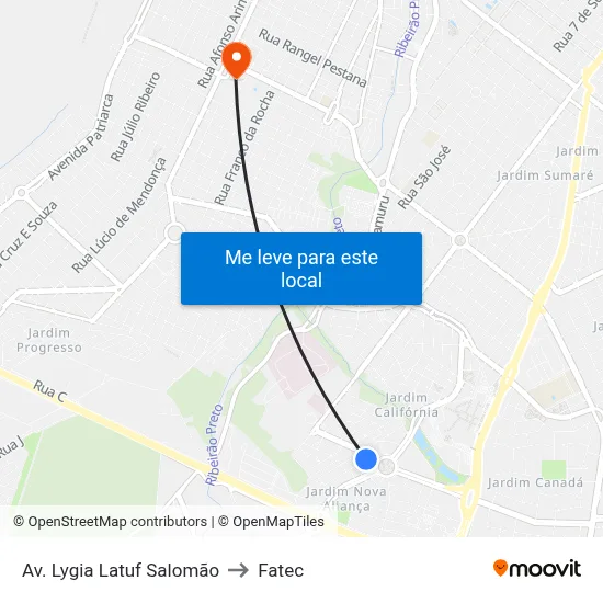 Av. Lygia Latuf Salomão to Fatec map