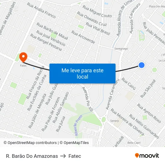 R. Barão Do Amazonas to Fatec map