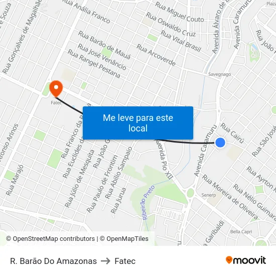 R. Barão Do Amazonas to Fatec map