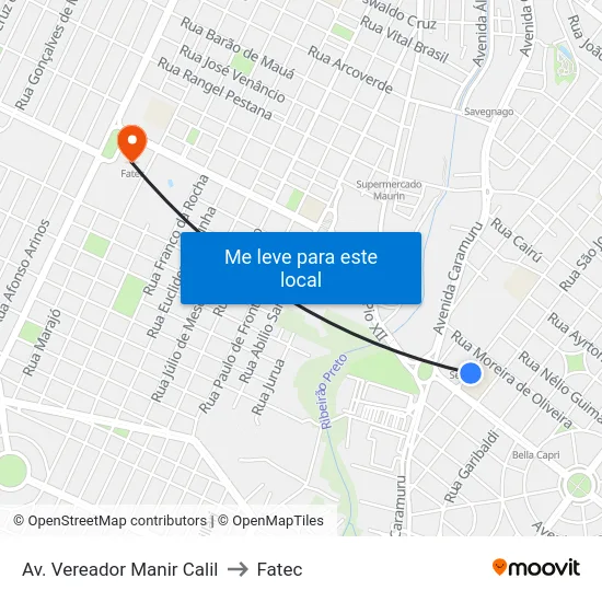 Av. Vereador Manir Calil to Fatec map
