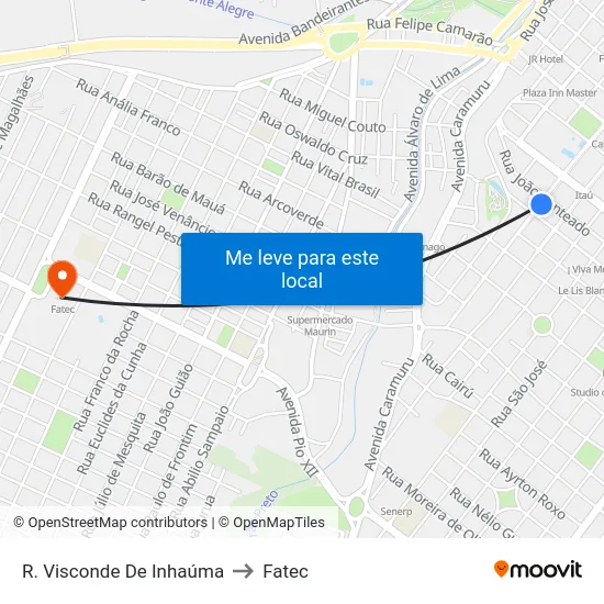 R. Visconde De Inhaúma to Fatec map