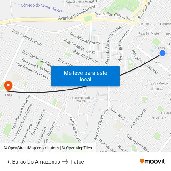 R. Barão Do Amazonas to Fatec map