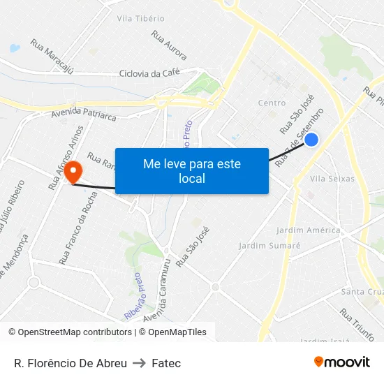 R. Florêncio De Abreu to Fatec map