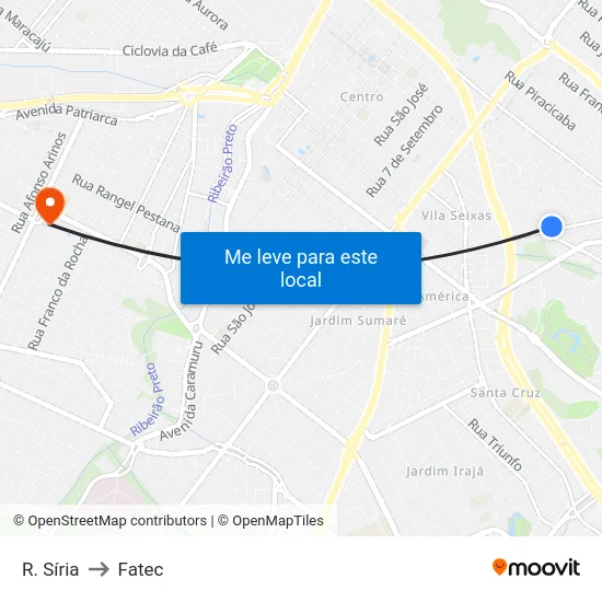 R. Síria to Fatec map