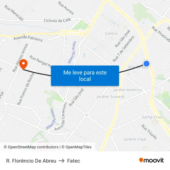 R. Florêncio De Abreu to Fatec map