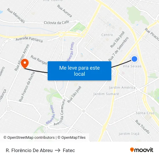 R. Florêncio De Abreu to Fatec map